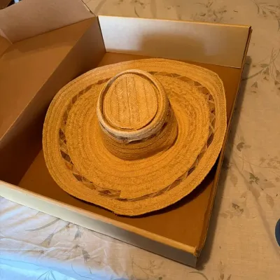 Vintage Woven Straw Cowboy Hat