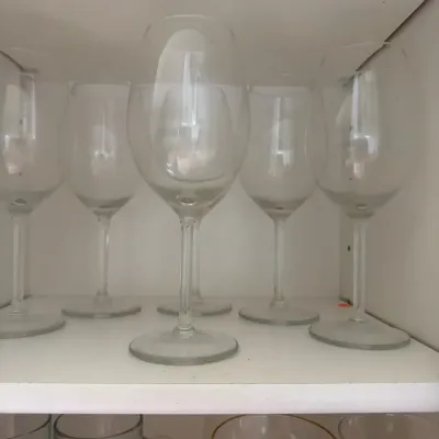 Set of 6 Contemporary Stemmed Wine Glasses