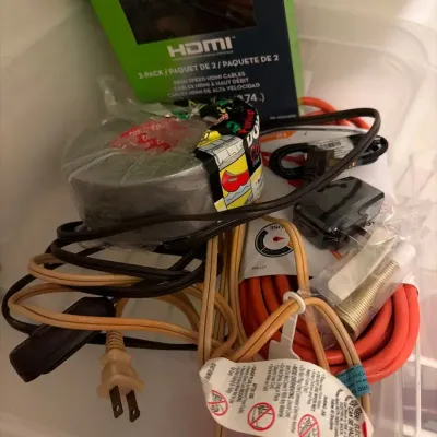 Electrical Supplies & Extension Cord Lot – Cords, Adapters & Hardware