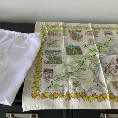 Vintage 1994 Appalachian Trail Map Bandana & Drawstring Bags – Made in USA