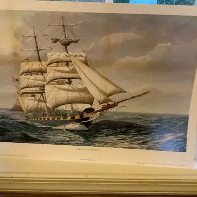 U.S.S. Constellation Nautical Art Print by Georg Lechelt
