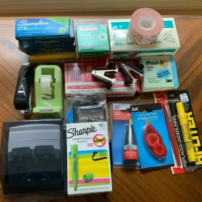 Bulk Office Supplies: Staples, Tape, Post-it Notes, Sharpies & Desk Accessories