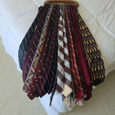 Men's Designer Necktie Collection with Wooden Tie Hanger