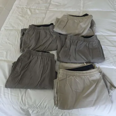 Lot of 6 Men's Casual Shorts Active Joe & Assorted Brands XL Neutral Colors