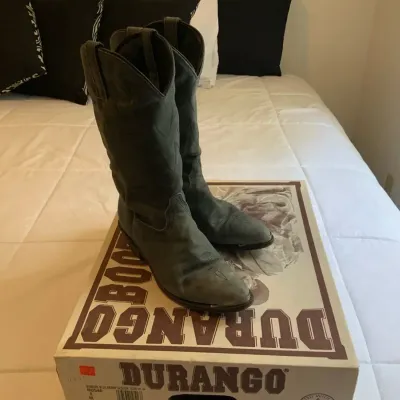 Durango Women’s Blue Denim Leather Western Cowboy Boots | Size 8M | USA Made