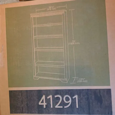New in Box Sauder 5-Shelf Bookcase #41291 – Dark Burnished Maple #3