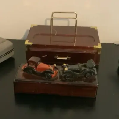 Vintage Men’s Vanity Lot - Norelco Speedshaver, Avon Duck Bottle & Wooden Valet Boxes