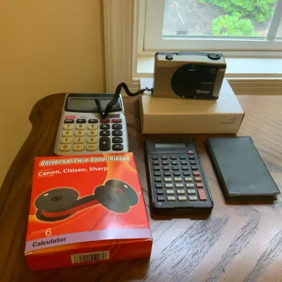 Vintage Texas Instruments Calculators, Vivitar Camera & Calculator Ribbons