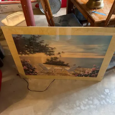 Large Framed Coastal Sunset Wall Art Print