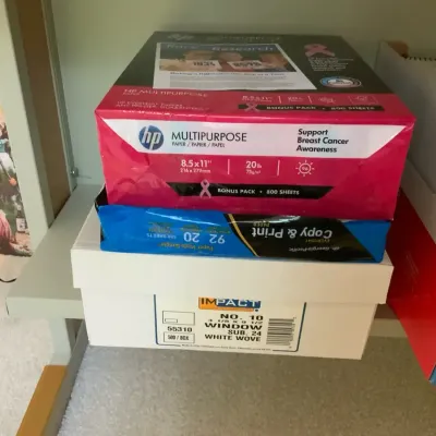 Large Assortment of Copy Paper & Window Envelopes
