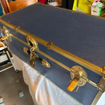Vintage blue storage trunk