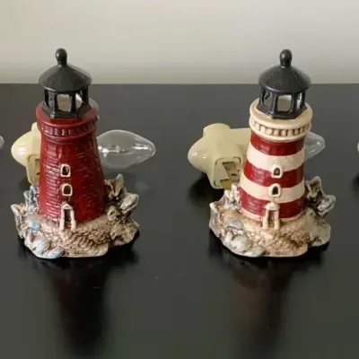 Set of 4 Lighthouse Night Lights | Coastal Nautical Décor