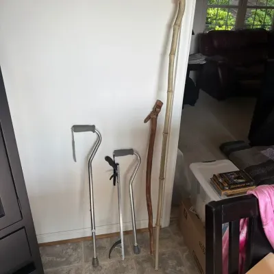 Walking Canes, Adjustable Cane & Rustic Hand-Carved Walking Sticks – 4 Pieces