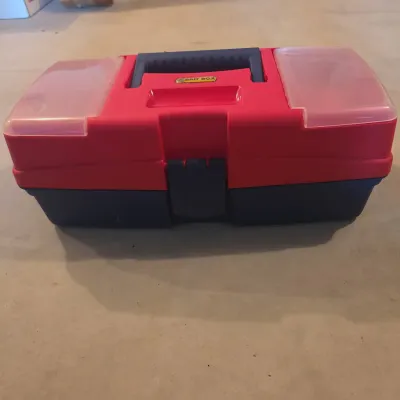 Vintage Bass Pro Shops "Bait Box" Plastic Tackle Box - Red & Blue