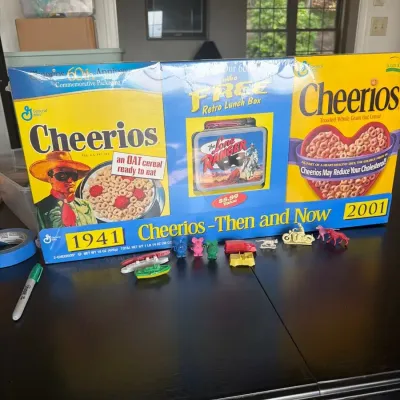 2001 Cheerios 60th Anniversary Collector’s Box with Retro Lone Ranger Lunch Box Promotion & Premium 