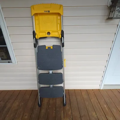Cosco 3-Step Folding Step Stool Ladder with Deluxe Integrated Project Tray
