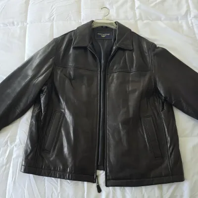 Dockers Men's XL Black Leather Jacket