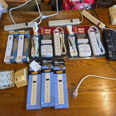 Lot of 14+ Power Strips, Surge Protectors & Outlet Adapters – GE Woods, CyberPower & More
