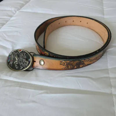 Decorative Leather Belt And Buckle