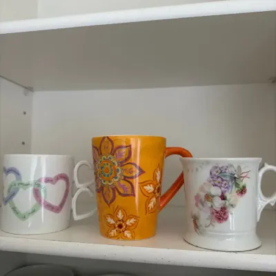 Decorative Coffee Mug Collection – Floral, Heart & Boho Designs