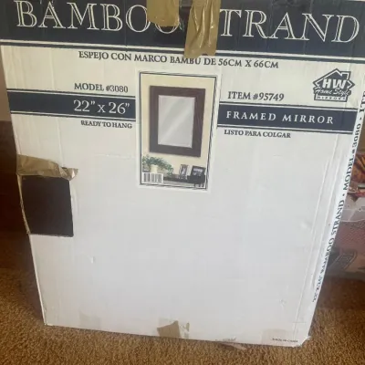 Bamboo framed mirror
