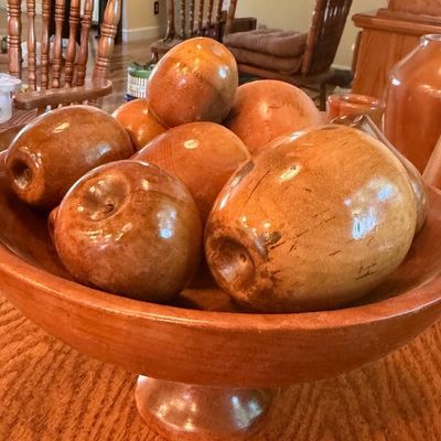 Hand carved wood decor