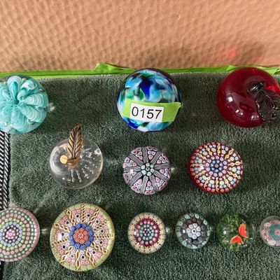 Collection of Vintage Glass Paper Weights
