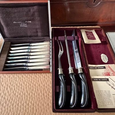 Vintage Knife / Carving Sets In Original Cases