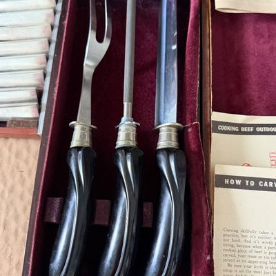 Vintage Knife / Carving Sets In Original Cases