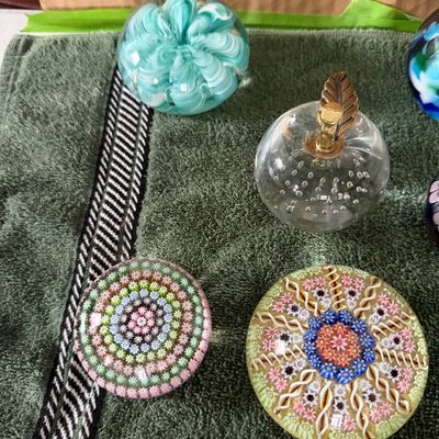 Collection of Vintage Glass Paper Weights