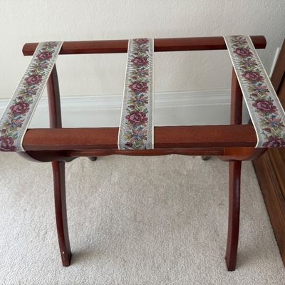 Vintage Scheibe Wooden Folding Luggage Rack