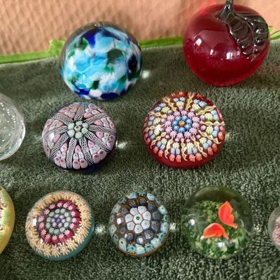 Collection of Vintage Glass Paper Weights