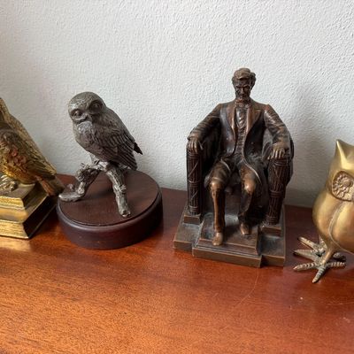 Owls & Abe Paperweights / Bookends