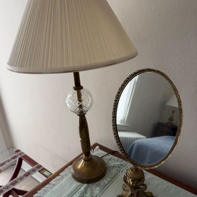 Vintage Table Lamp & Vanity Mirror