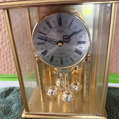 Vintage Elgin Gold Tone Quartz Carriage Clock