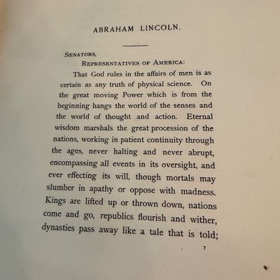 Antique Bound Hardback - Abraham Lincoln Memorial Addresses
