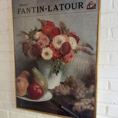 Vintage Framed Exhibition Poster - Flowers and Fruit
