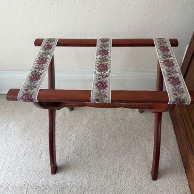 Vintage Scheibe Wooden Folding Luggage Rack