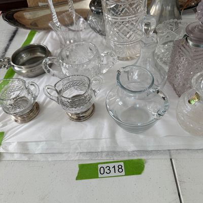 Collection of Vintage Glassware & Metal Serveware