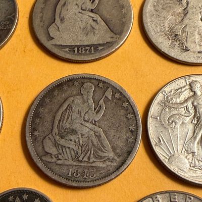 Antique Silver Coins Lot - Liberty Halves V Nickel Dimes