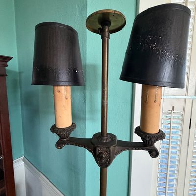 Vintage Two Light Bouillotte-Style Lamp