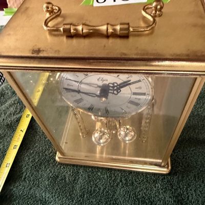 Vintage Elgin Gold Tone Quartz Carriage Clock