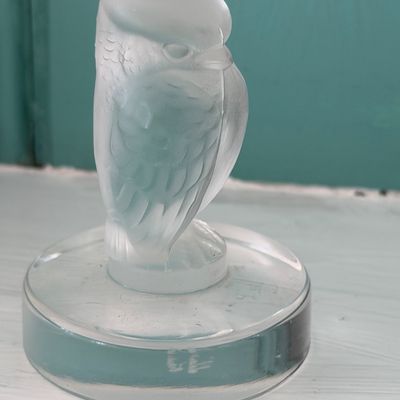 Lalique Glass Owl Figurine
