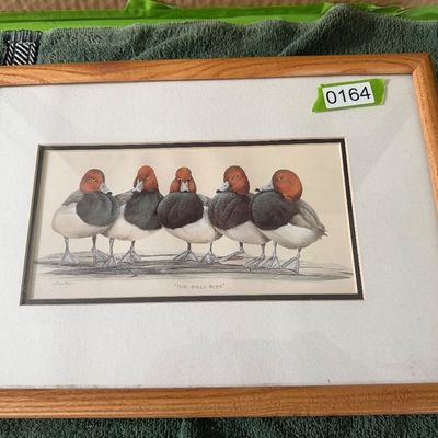 Framed Art Print Titled “The Bully Boys” *Redhead Ducks
