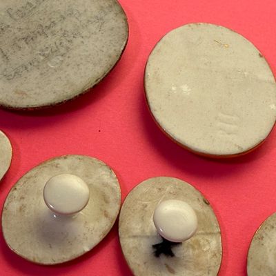 Antique Porcelain Mother of Pearl Buttons / Brooch Parts Lot