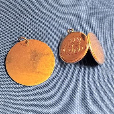 14k Gold Pendant and Locket