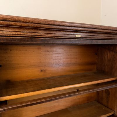Antique/Vintage Stacked Oak Wood Barrister Bookcase/Lawyers Bookcase