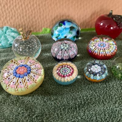 Collection of Vintage Glass Paper Weights
