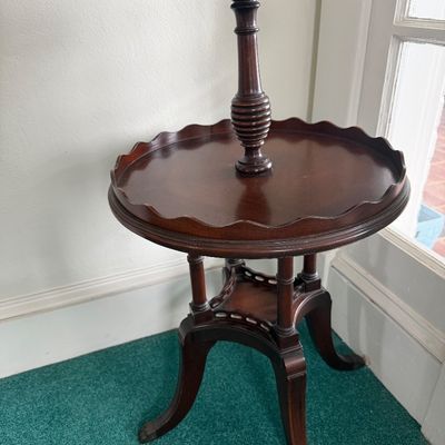 Vintage Monogany Two-Tier Dumbwaiter Accent Table