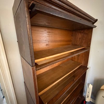 Antique/Vintage Stacked Oak Wood Barrister Bookcase/Lawyers Bookcase